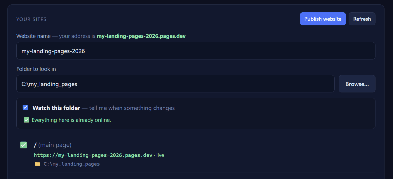 LanderSync detecting an edited file and listing it